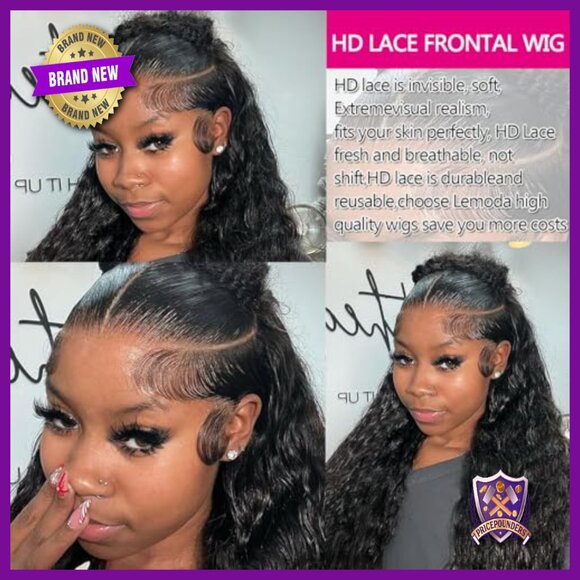 13x6 Full Frontal Wig Human Hair HD Lace Deep Wave 20 Inch 200 Density main image 4